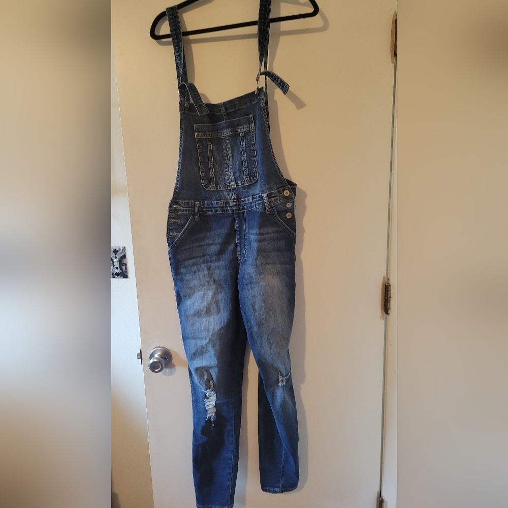 Slim Fit Denim Overalls